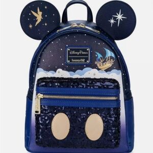 Mickey Mouse The Main Attraction Loungefly Mini Backpack Peter Pan's Flight NWT